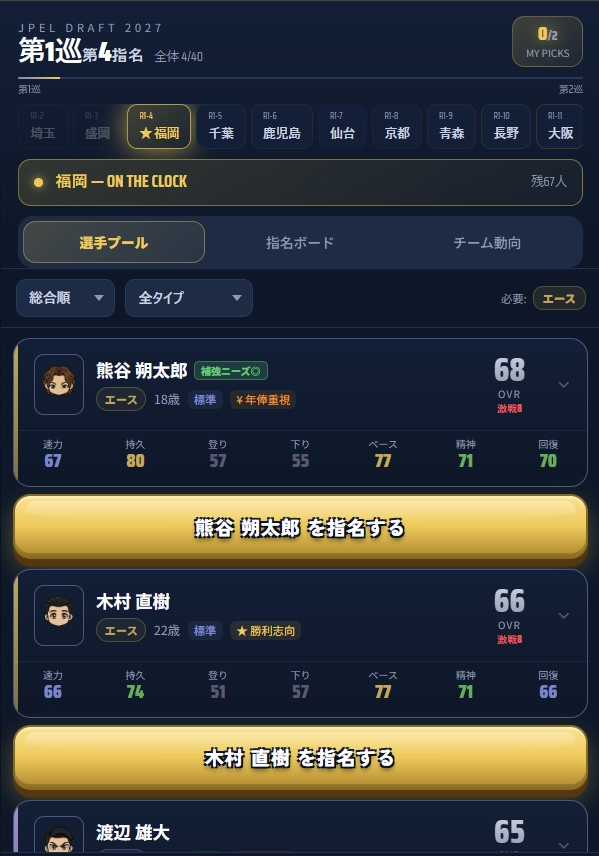 JPEL ドラフト画面